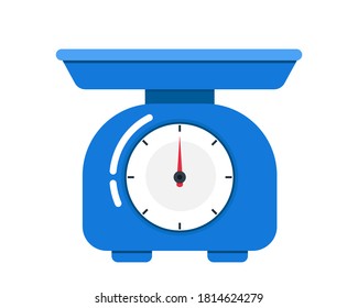 Kitchen Scales Illustration Blue Scales Flat Stock Vector (royalty Free 