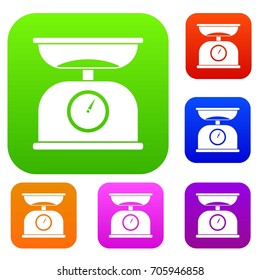 Kitchen scales set icon in different colors isolated vector illustration. Premium collection