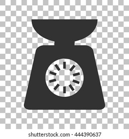 Kitchen scales sign. Dark gray icon on transparent background.