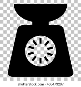 Kitchen scales sign. Flat style black icon on transparent background.