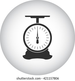 Kitchen scales sign simple icon on  background