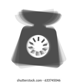 Kitchen scales sign. Vector. Gray icon shaked at white background.