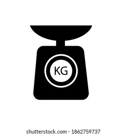 Escala de cocina. Icono simple en blanco y negro. Ilustración del vector