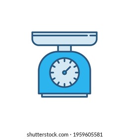 Kitchen Scales vector concept blue icon or logo element