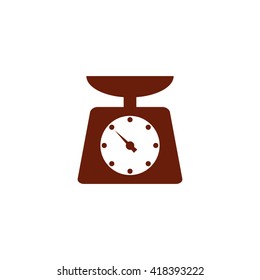 Kitchen scales. Vector icon brown