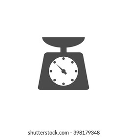 Kitchen scales. Vector icon grey
