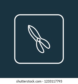 Kitchen scissors icon line symbol. Premium quality isolated shears element in trendy style.