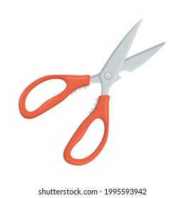 Kitchen Scissors Sign Emoji Icon Illustration. Cut Tool Vector Symbol Emoticon Design Clip Art Sign Comic Style.