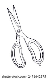 kitchen scraper black and white freehand drawing vector