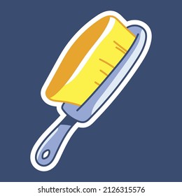 Kitchen scrub brush vector cartoon illustration isolated on background.