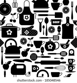 Kitchen seamless pattern