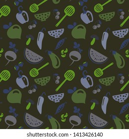 Kitchen seamless pattern decorative design