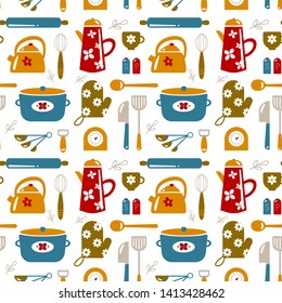 Kitchen seamless pattern decorative design