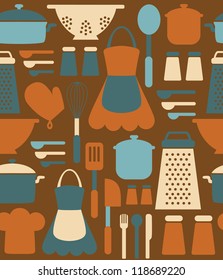 kitchen seamless pattern design. vector illustration