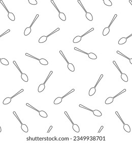 Kitchen seamless pattern vector with fork, spoon and knife. Kitchen items silhouette