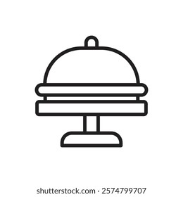 Kitchen Serving Dish Outline Icon Vector Illustration