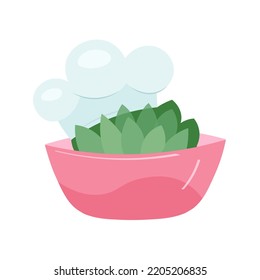 Kitchen set, cap, salad. Realistic chef concept with white hat and vegetable dish. Vegetarian product. Isolated vector illustration. cartoon flat style, icon, avatar