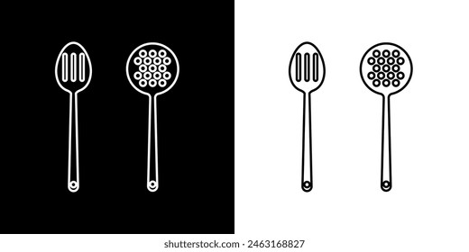 Kitchen set. Cooking tools. Image of cooking utensils. Image of kitchen tools. Black logo. Silhouette logo