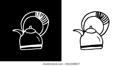 Kitchen set. Cooking tools. Image of cooking utensils. Image of kitchen tools. Black logo. Silhouette logo.