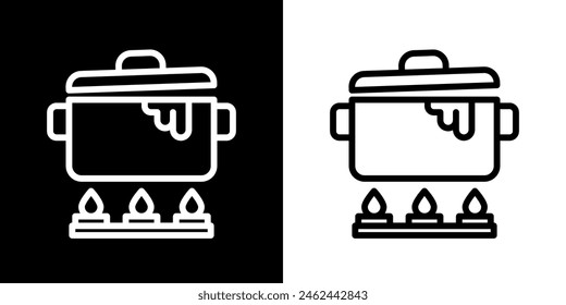 Kitchen set. Cooking tools. Restaurant. Silhouette image. Black image.