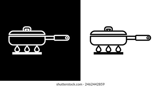 Kitchen set. Cooking tools. Restaurant. Silhouette image. Black image.