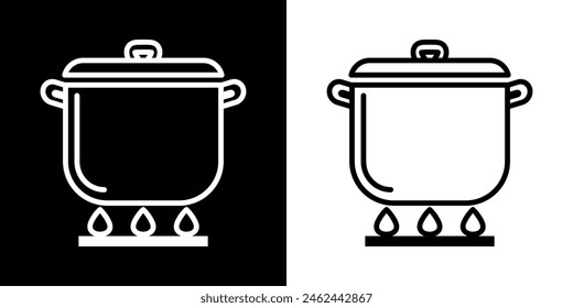Juego de cocina. Herramientas de cocina. Restaurante. Imagen de silueta. Imagen negra.