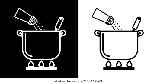 Kitchen set. Cooking tools. Restaurant. Silhouette image. Black image.