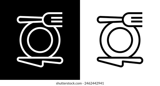 Kitchen set. Cooking tools. Restaurant. Silhouette image. Black image.