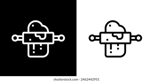 Kitchen set. Cooking tools. Restaurant. Silhouette image. Black image.