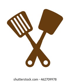 kitchen set cutlery tools icon vector illustration graphic