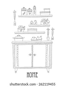Kitchen set. Design elements of kitchen.