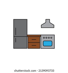 kitchen set editable for website icon presentation