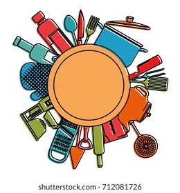 kitchen set equipment emblem