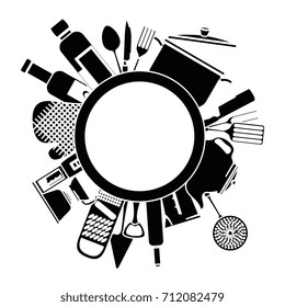 kitchen set equipment emblem
