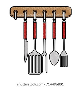 kitchen set equipment hanging