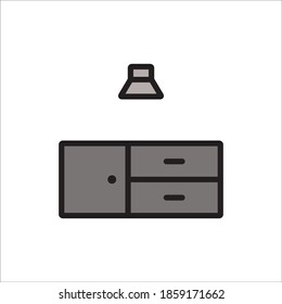Kitchen Set Flat Icon Vector Logo Template Illustration