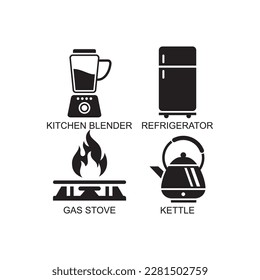 kitchen set icon , furniture set icon