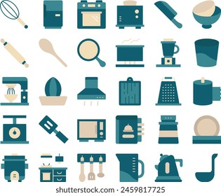 Küchenset Icon Illustration Vektorgrafik Stock