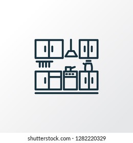 Kitchen set icon line symbol. Premium quality isolated furniture element in trendy style.
