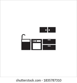 Kitchen set icon logo, vector design illustration