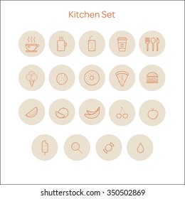 kitchen set icon vector illustration 