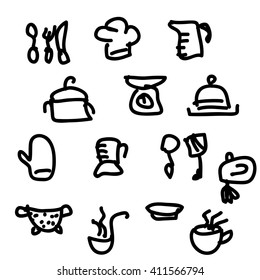 kitchen set. illustration. 