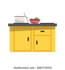 kitchen set interior design vector illustration eps.10