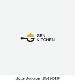 kitchen set letter G logo design