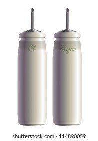 Kitchen set of oil and vinegar bottles. Eps10