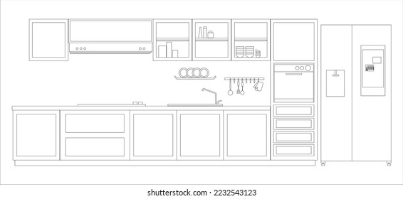 Kitchen set and refrigerator