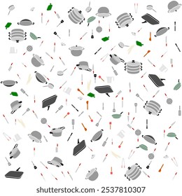 cozinha definir padrão sem costura em design gráfico vetorial ilustração por magsvibe