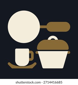 Conjunto de cocina elegante de moda Vector colorido atractivo diseño útil ilustración colorido background.eps