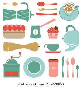 Kitchen set in soft colors