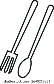 kitchen set of spoon and fork icon